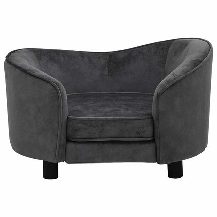 hundesofa 69x49x40 cm plys mørkegrå