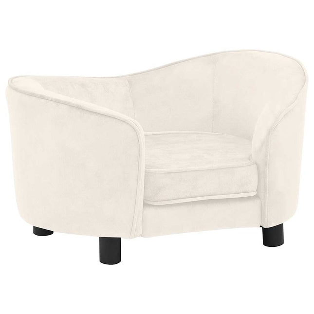 hundesofa 69x49x40 cm plys cremefarvet