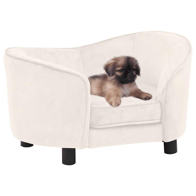 hundesofa 69x49x40 cm plys cremefarvet