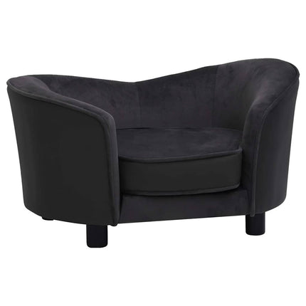 hundesofa 69x49x40 cm plys og kunstlæder sort