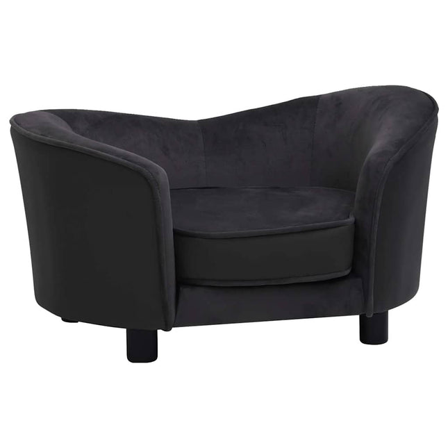 hundesofa 69x49x40 cm plys og kunstlæder sort