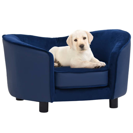 hundesofa 69x49x40 cm plys og kunstlæder blå
