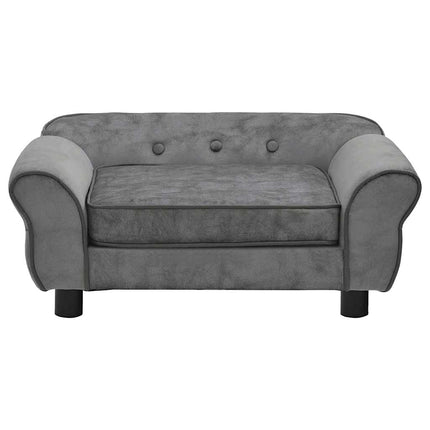 hundesofa 72x45x30 cm plys mørkegrå