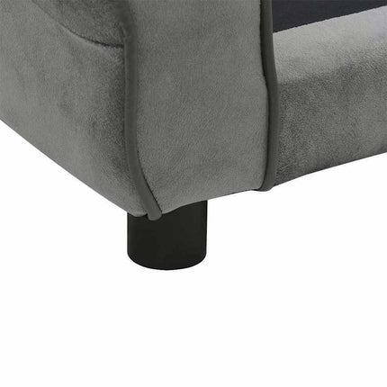 hundesofa 72x45x30 cm plys mørkegrå