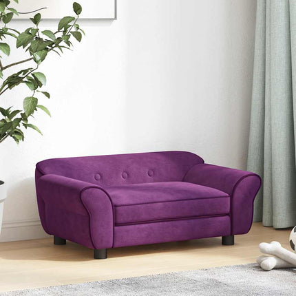 hundesofa 72x45x30 cm plys bordeauxfarvet