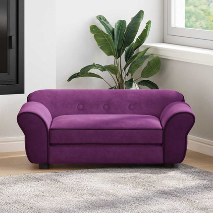 hundesofa 72x45x30 cm plys bordeauxfarvet