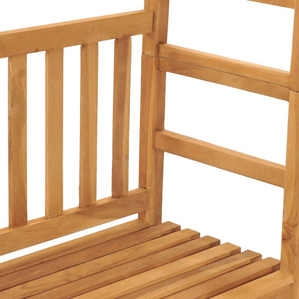havebænk med pergola 115 cm massivt teaktræ