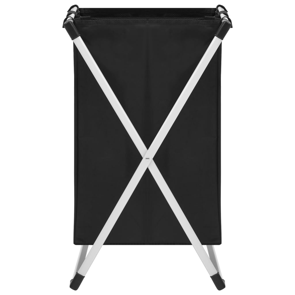 vasketøjskurv i 2 sektioner sort