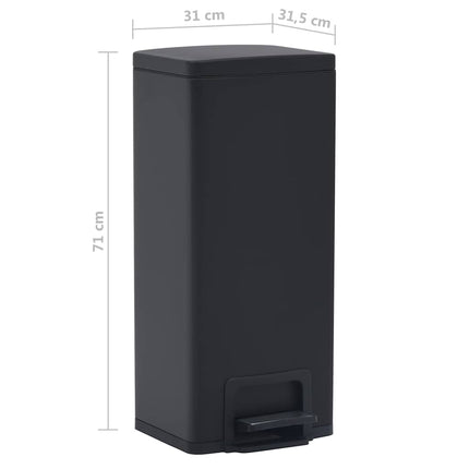 pedalspand fingeraftryksafvisende 30 l rustfrit stål sort