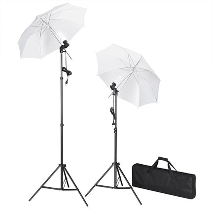 fotostudieudstyr med lamper, baggrund og reflektor