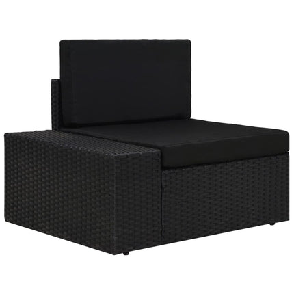 loungesæt til haven 9 dele med hynder polyrattan sort