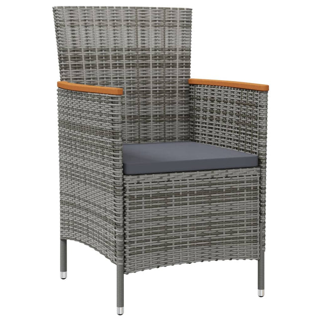 havestole 2 stk. polyrattan grå