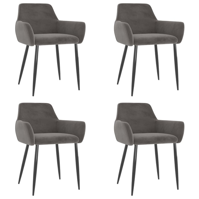 spisebordsstole 4 stk. velour mørkegrå