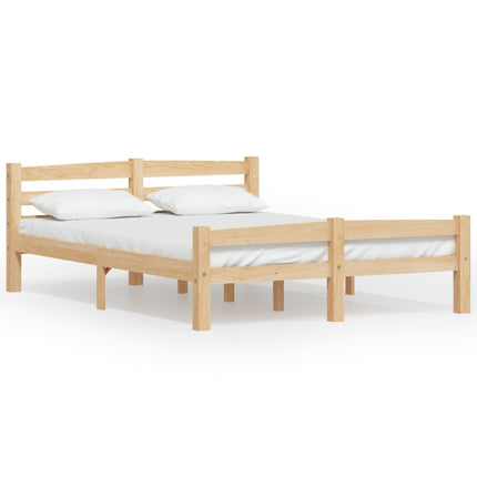 sengeramme uden madras massivt fyrretræ 140x200 cm