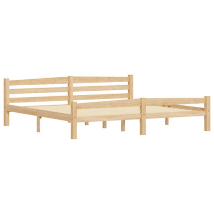 sengeramme uden madras massivt fyrretræ 200x200 cm