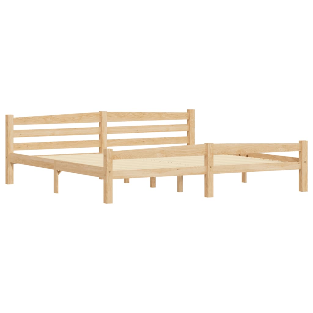 sengeramme uden madras massivt fyrretræ 200x200 cm