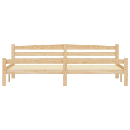 sengeramme uden madras massivt fyrretræ 200x200 cm