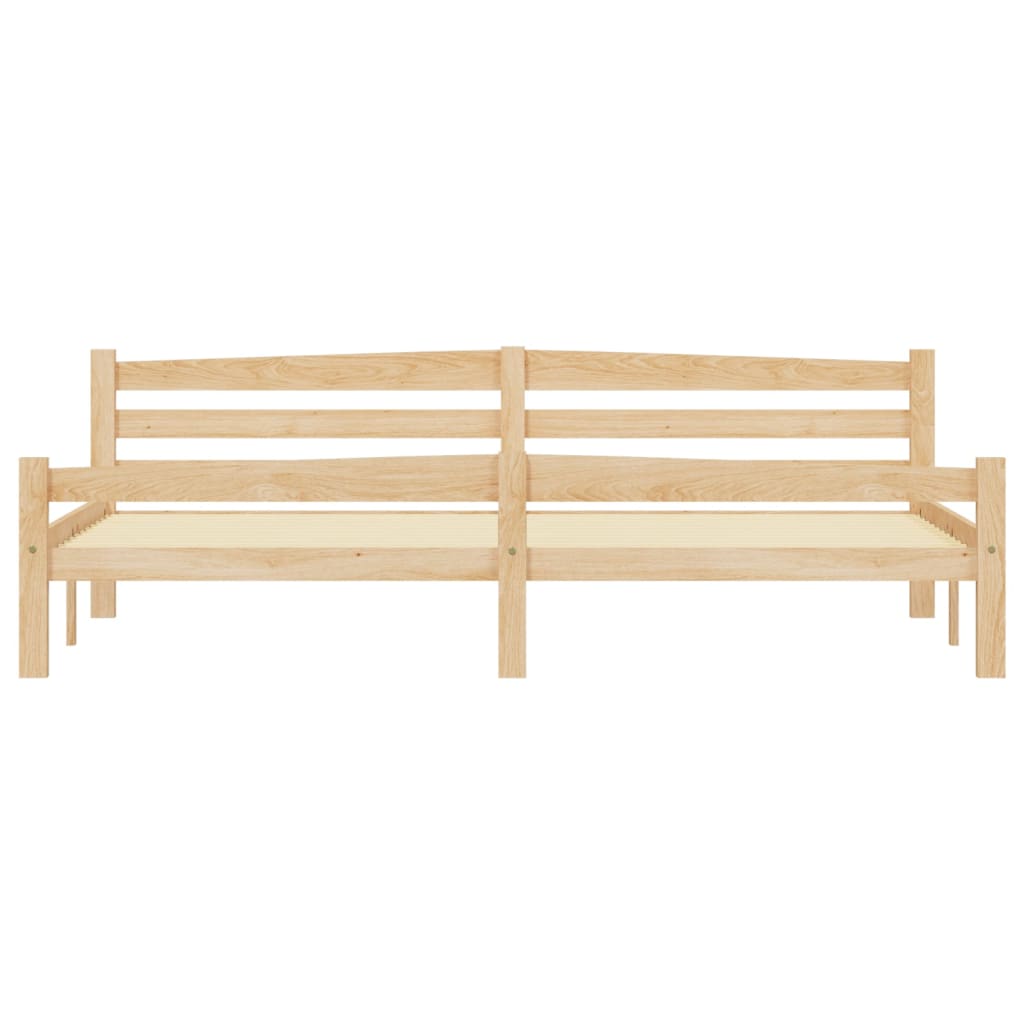 sengeramme uden madras massivt fyrretræ 200x200 cm