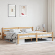 sengeramme uden madras massivt fyrretræ 200x200 cm