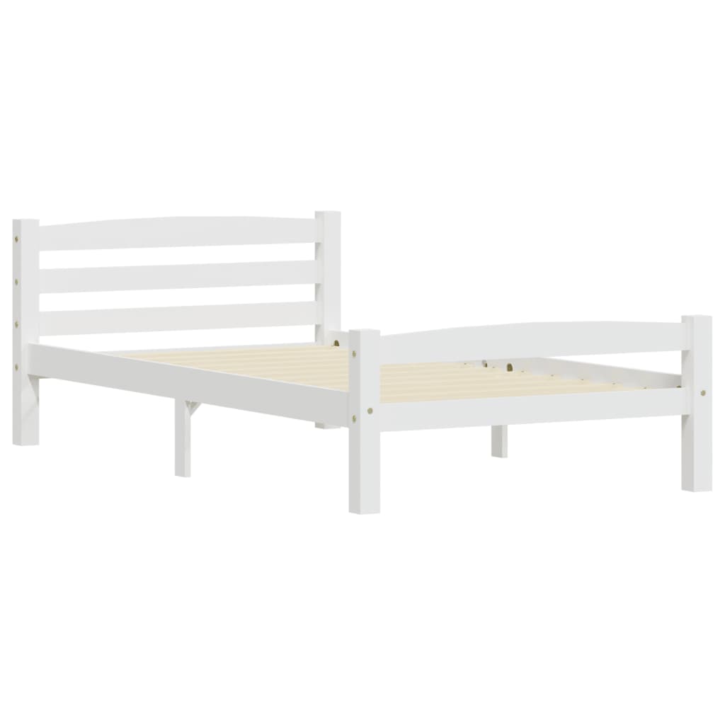 sengeramme uden madras massivt fyrretræ 90x200 cm hvid