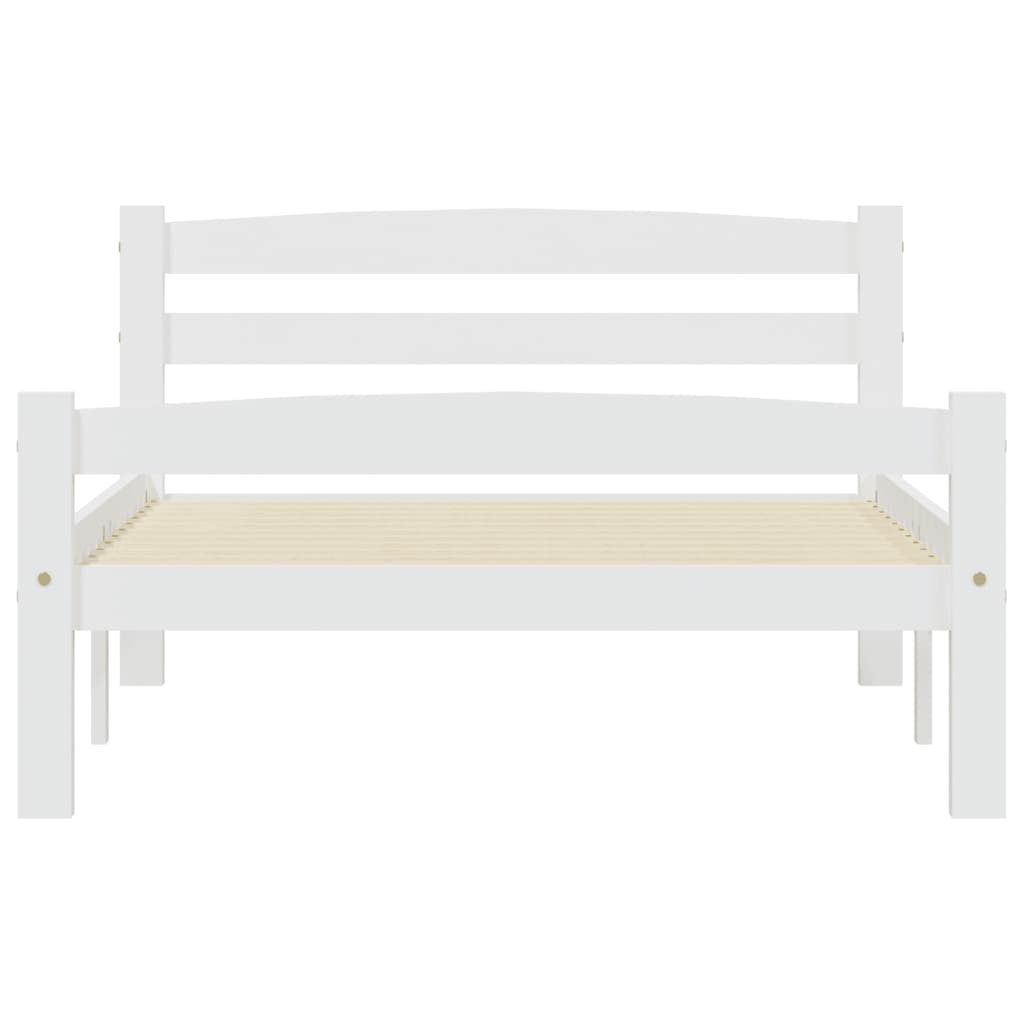 sengeramme uden madras massivt fyrretræ 90x200 cm hvid