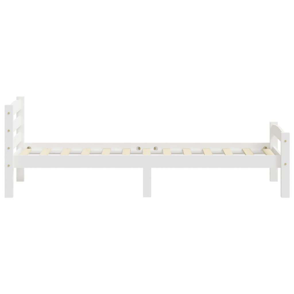 sengeramme uden madras massivt fyrretræ 90x200 cm hvid