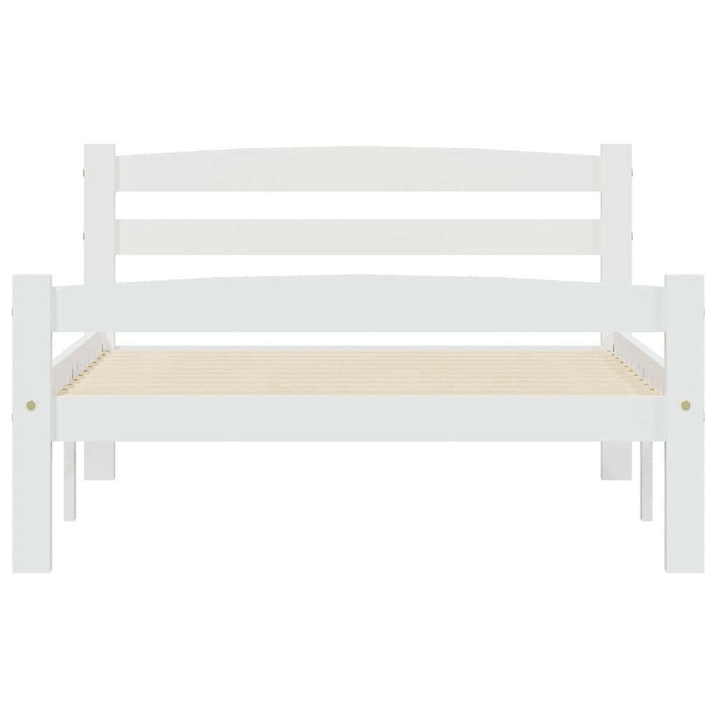 Sengeramme uden madras massivt fyrretræ 100x200 cm hvid