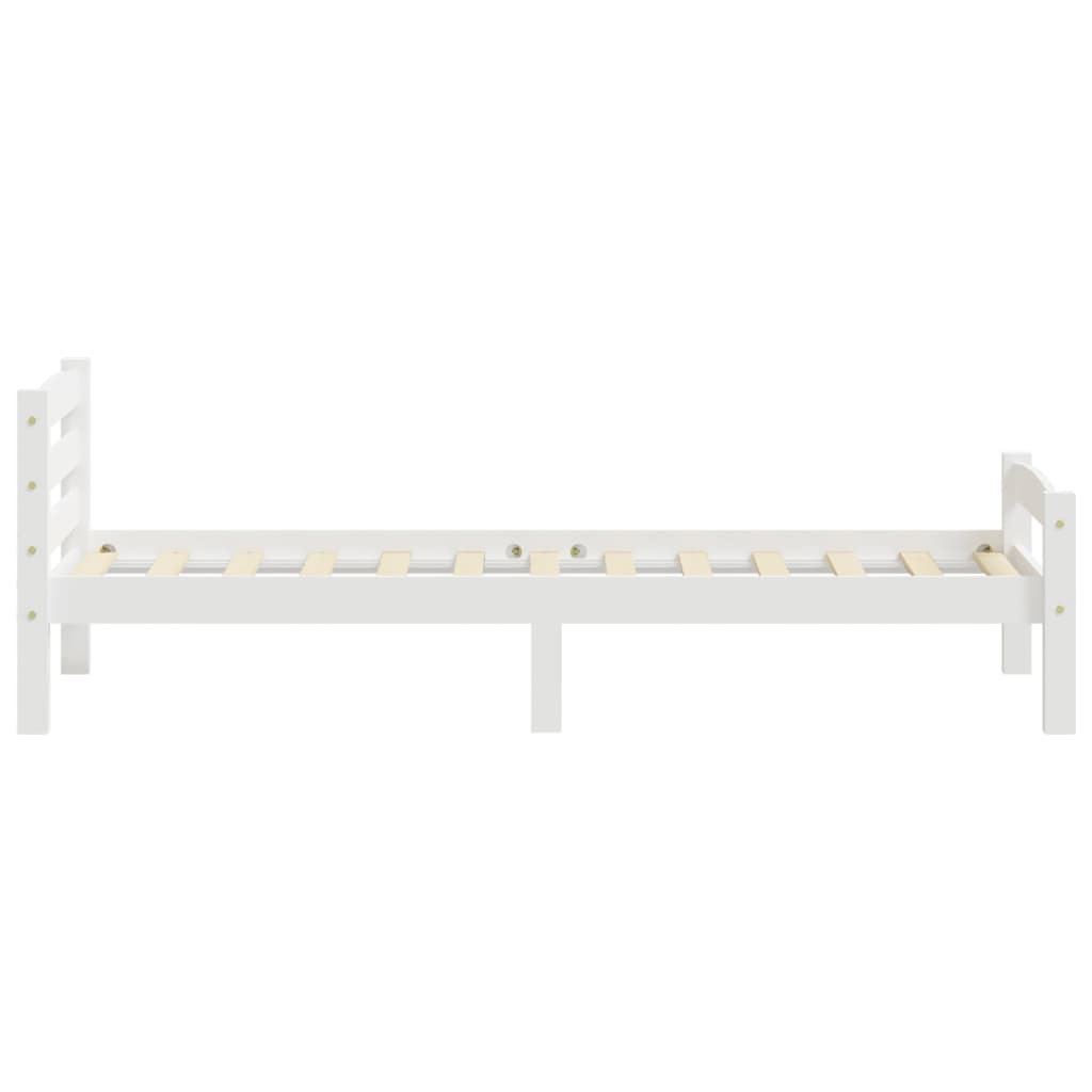 Sengeramme uden madras massivt fyrretræ 100x200 cm hvid