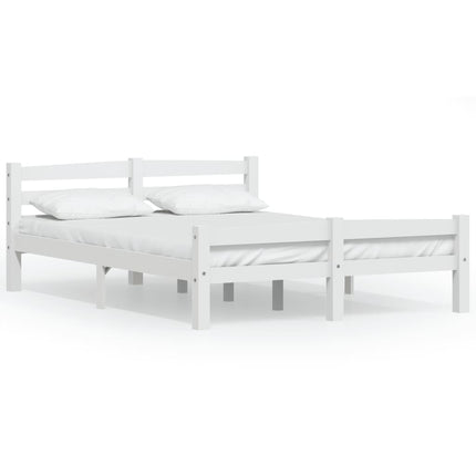 sengeramme uden madras massivt fyrretræ 120x200 cm hvid