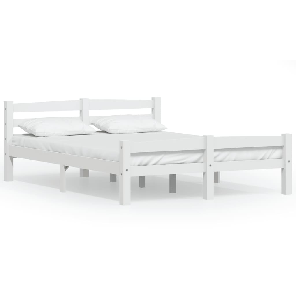 sengeramme uden madras massivt fyrretræ 120x200 cm hvid