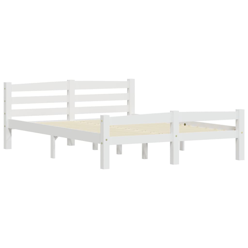 sengeramme uden madras massivt fyrretræ 120x200 cm hvid