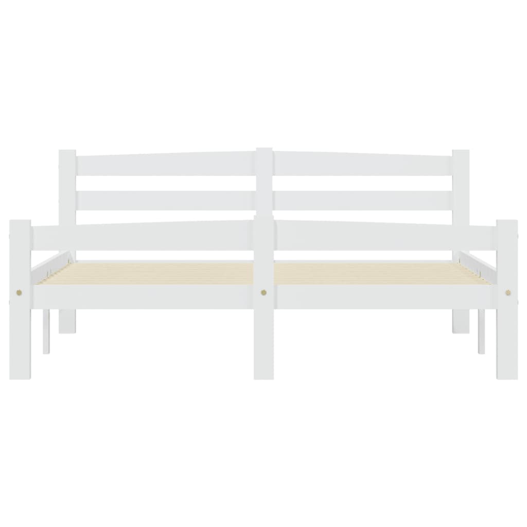 sengeramme uden madras massivt fyrretræ 120x200 cm hvid