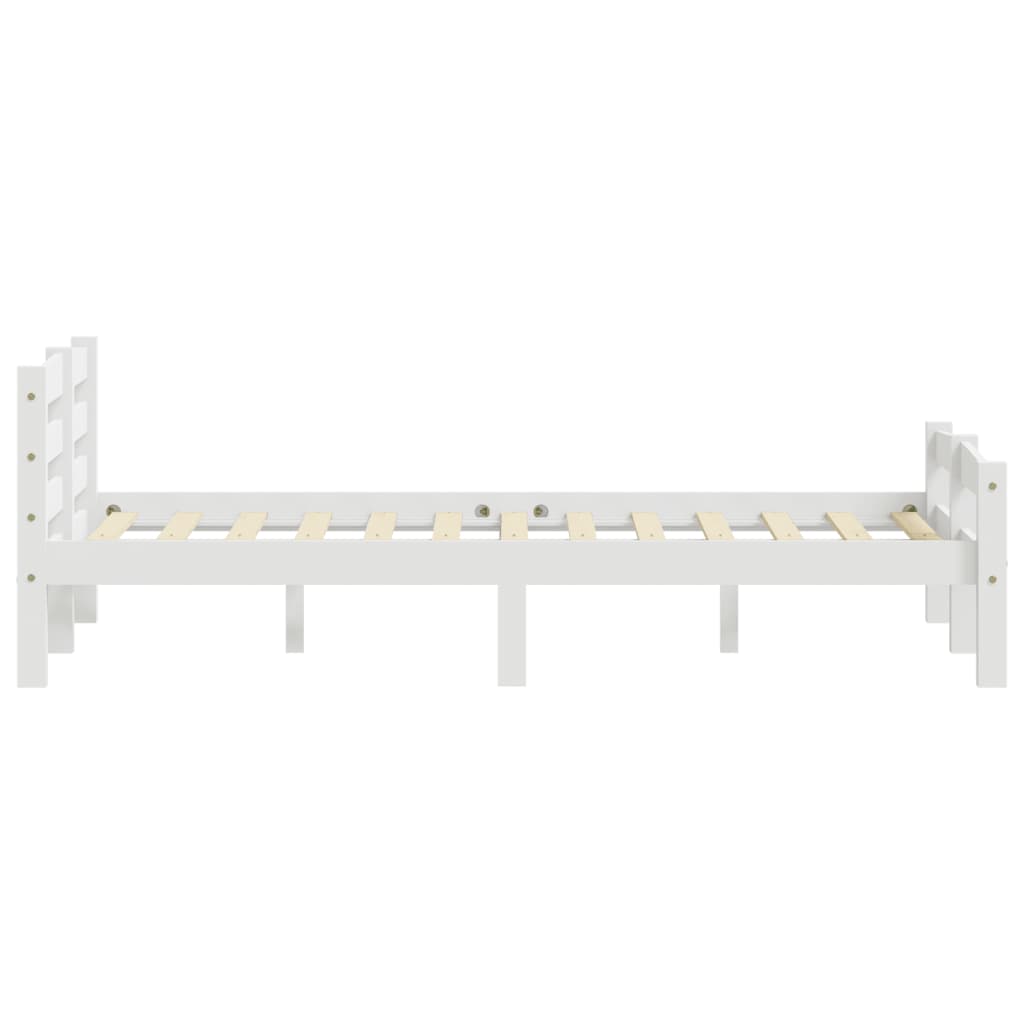 sengeramme uden madras massivt fyrretræ 120x200 cm hvid
