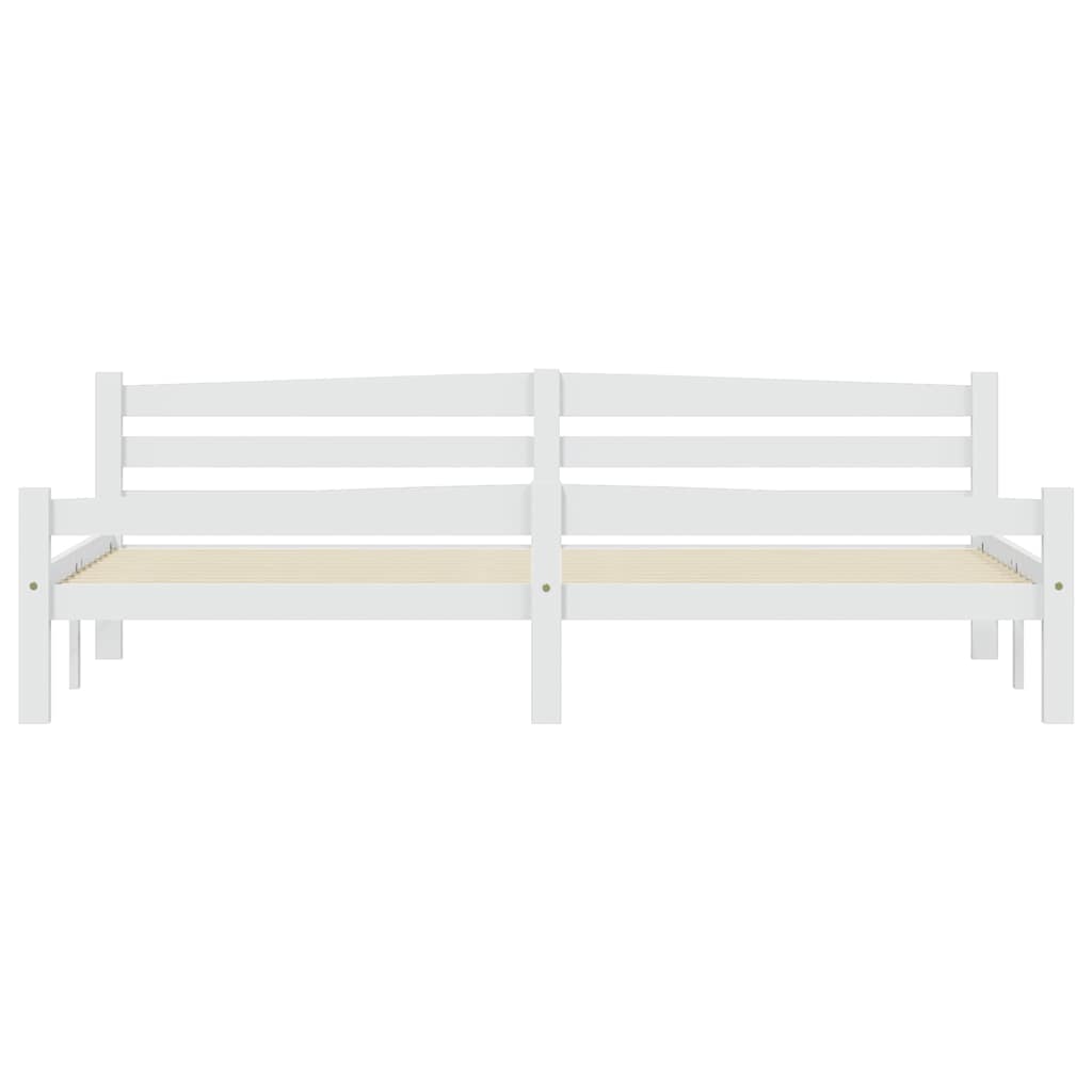 sengeramme uden madras massivt fyrretræ 200x200 cm hvid