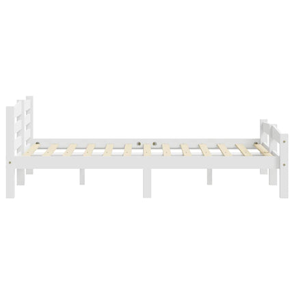 sengeramme uden madras massivt fyrretræ 200x200 cm hvid