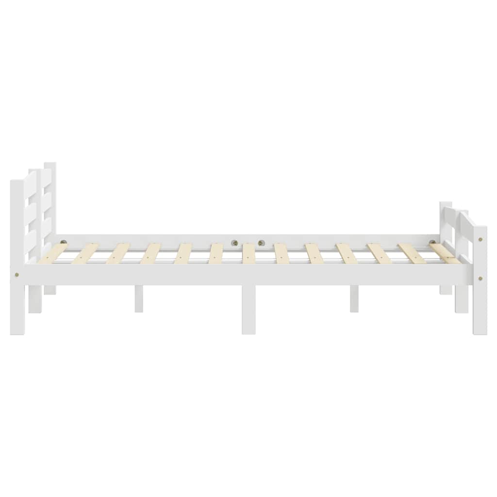 sengeramme uden madras massivt fyrretræ 200x200 cm hvid