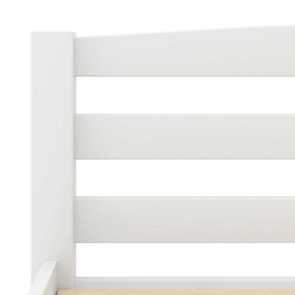 sengeramme uden madras massivt fyrretræ 200x200 cm hvid