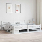 sengeramme uden madras massivt fyrretræ 200x200 cm hvid