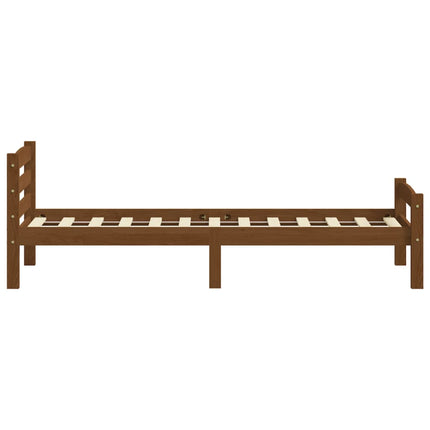 sengeramme uden madras massivt fyrretræ 90x200 cm honningbrun