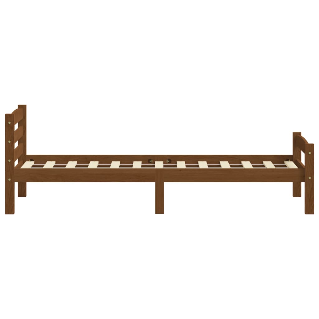 sengeramme uden madras massivt fyrretræ 90x200 cm honningbrun