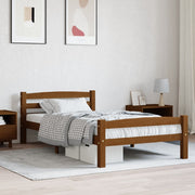 sengeramme uden madras massivt fyrretræ 90x200 cm honningbrun