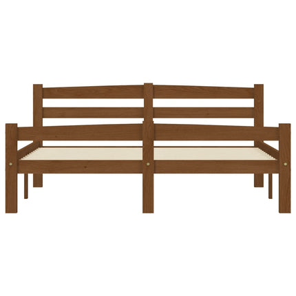 sengeramme uden madras massivt fyrretræ 140x200 cm honningbrun