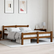 sengeramme uden madras massivt fyrretræ 140x200 cm honningbrun