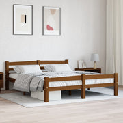 sengestel 160x200 cm massivt fyrretræ gyldenbrun
