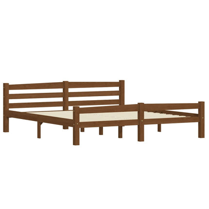 sengeramme uden madras massivt fyrretræ 180x200 cm honningbrun