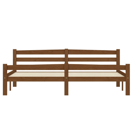 sengeramme uden madras massivt fyrretræ 180x200 cm honningbrun