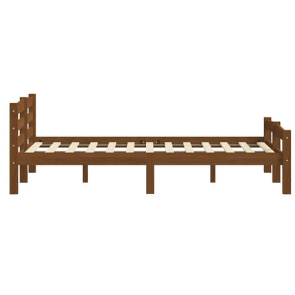 sengeramme uden madras massivt fyrretræ 180x200 cm honningbrun