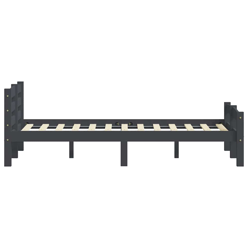 Sengeramme uden madras massivt fyrretræ 120x200 cm mørkegrå
