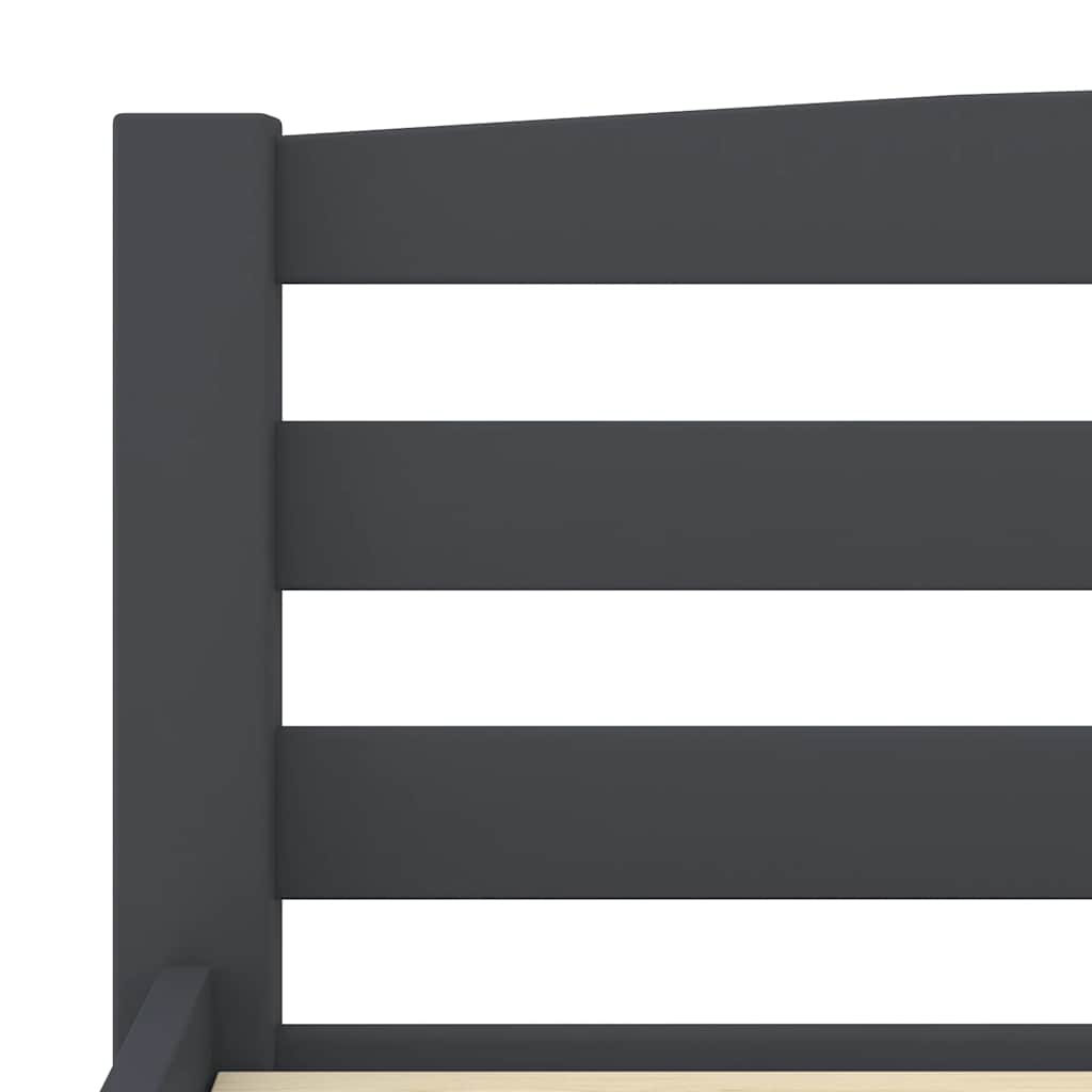 Sengeramme uden madras massivt fyrretræ 120x200 cm mørkegrå