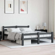 Sengeramme uden madras massivt fyrretræ 120x200 cm mørkegrå